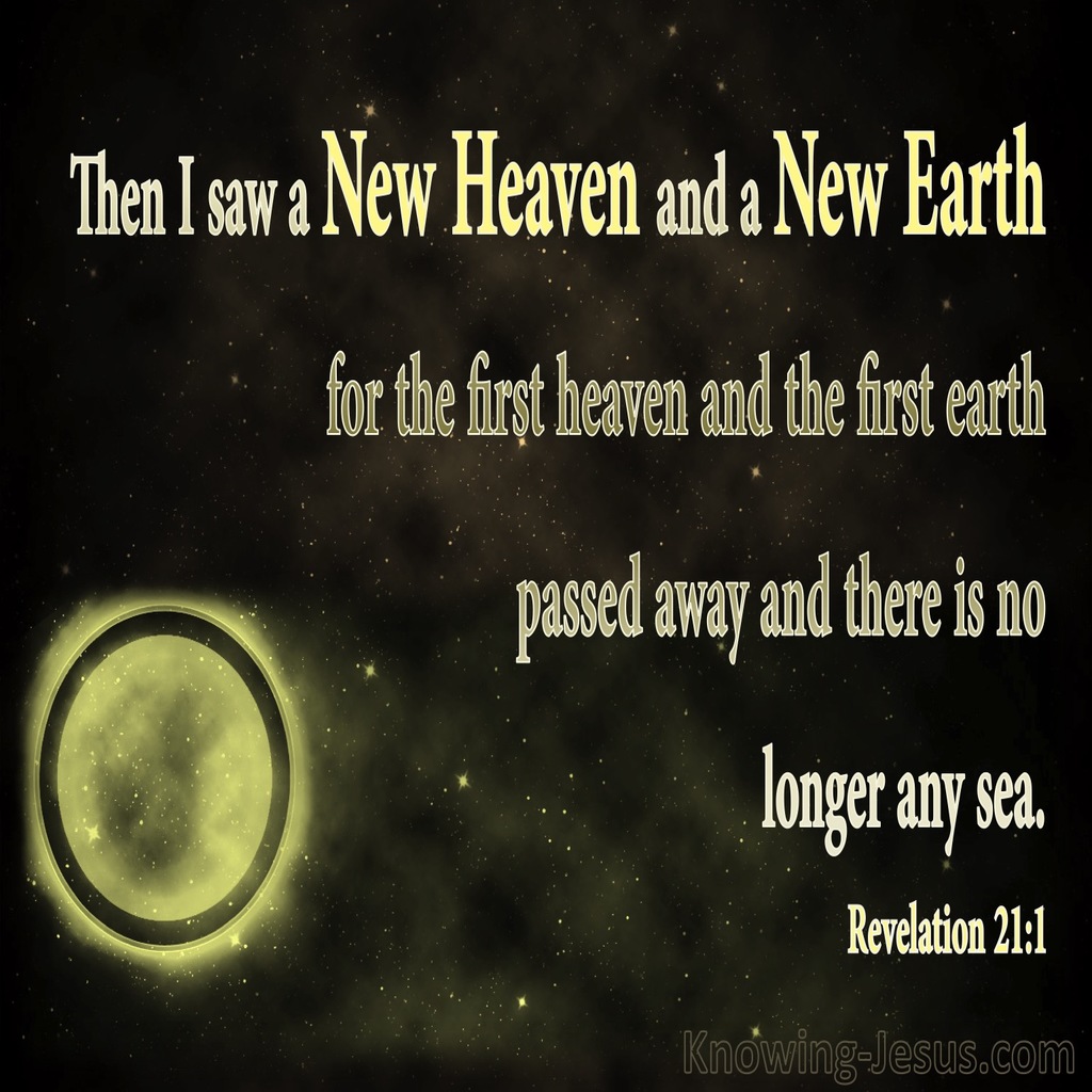 Revelation 21:1 Then I Saw A New Heaven And A New Earth (gold)